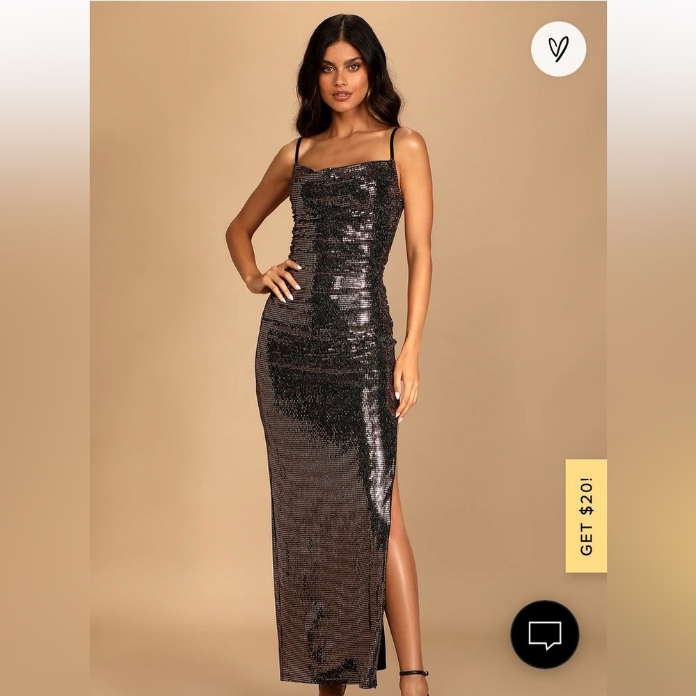 Lulus Copper Sequin Dress Small